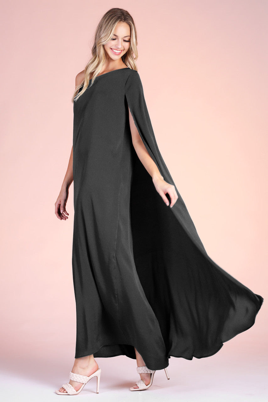 Lady in Black Maxi Dress