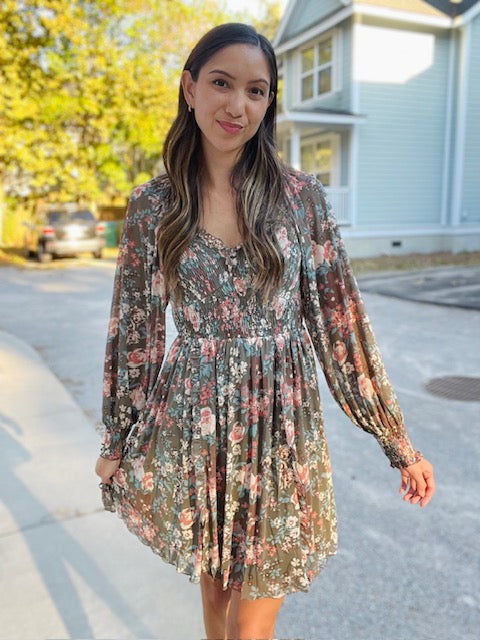 Floral V-Neck Dress