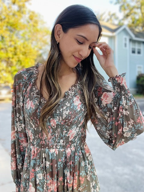 Floral V-Neck Dress