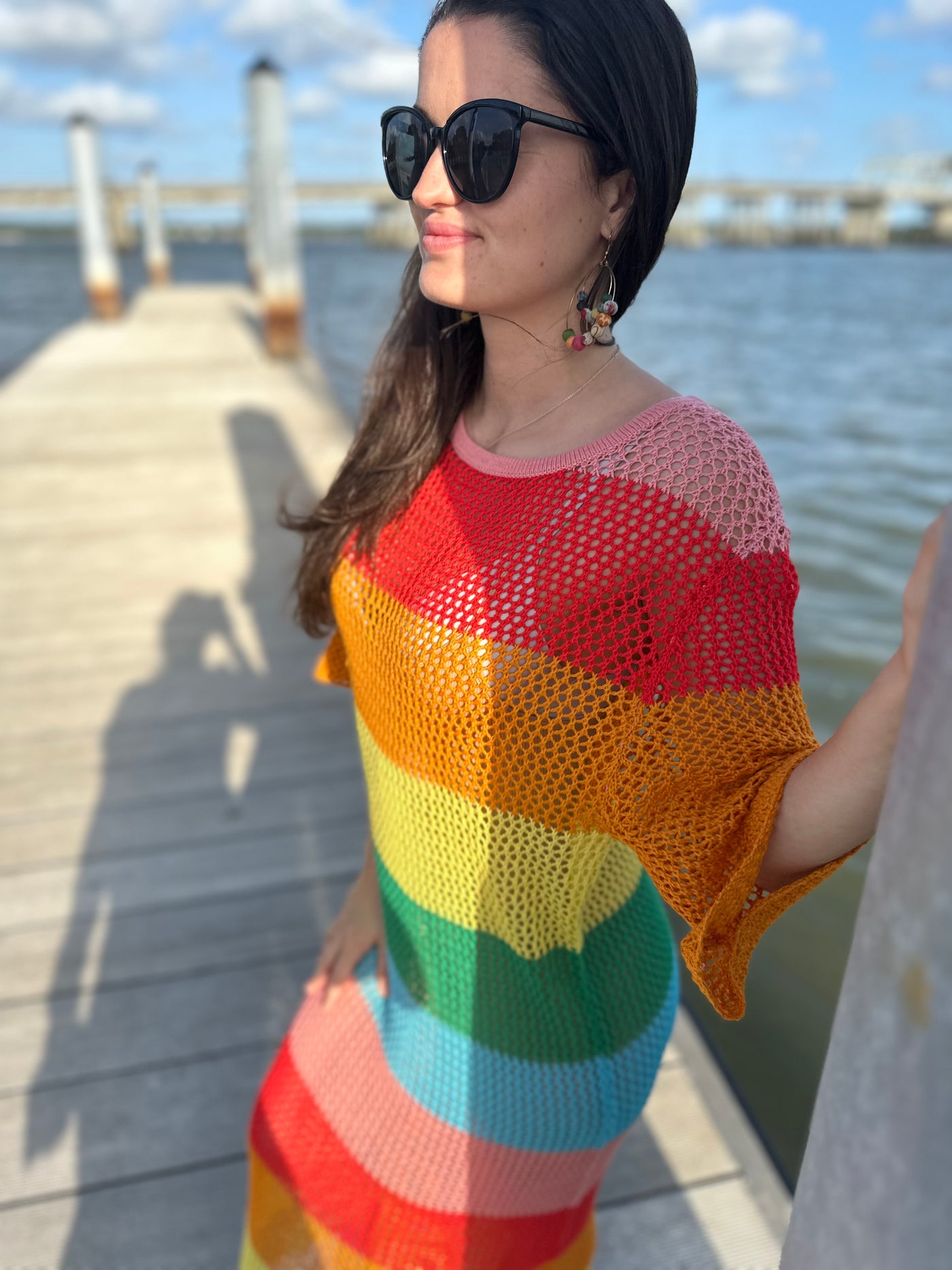 Crocheted Rainbow Island Maxi