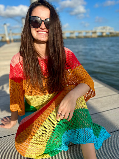 Crocheted Rainbow Island Maxi