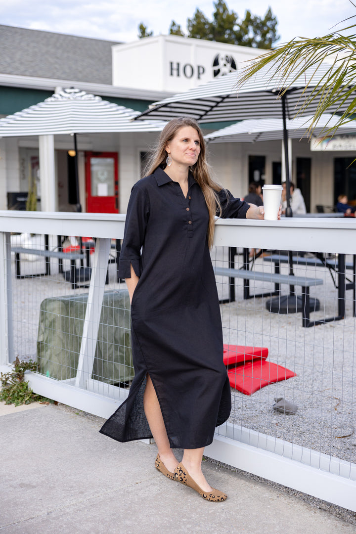 The Audrey-Linen Shirt Dress