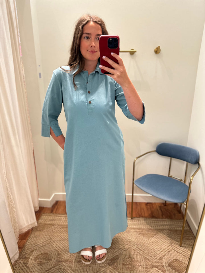 The Audrey-Linen Shirt Dress