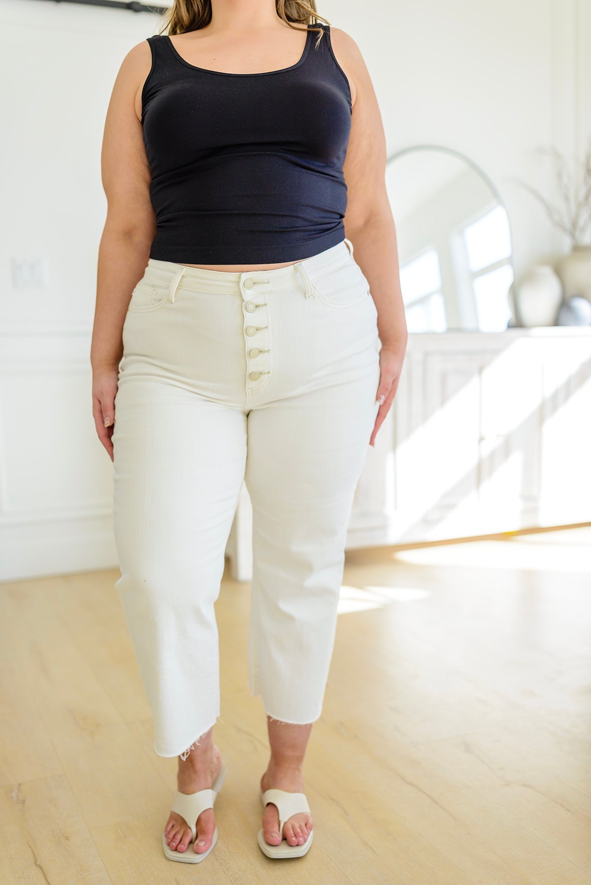 Not Too Salty High Rise Wide Leg Cropped Jeans-Not available until 3-3-23