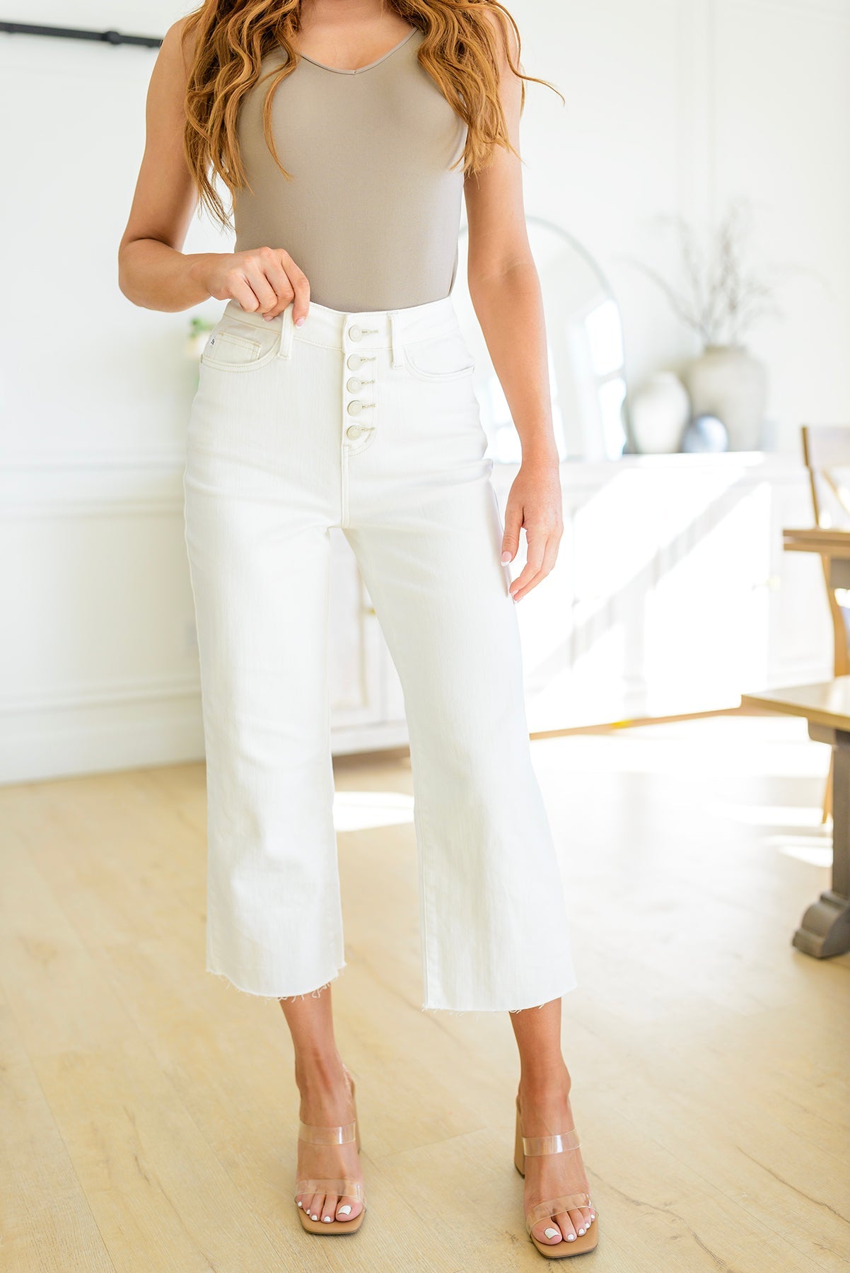 Not Too Salty High Rise Wide Leg Cropped Jeans-Not available until 3-3-23